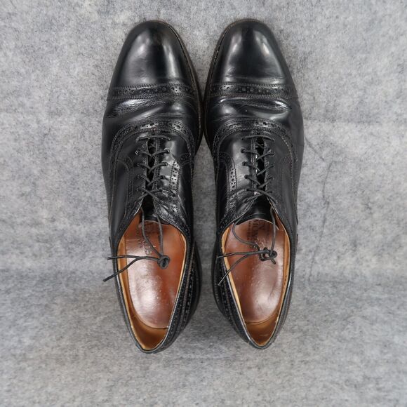 Allen Edmonds Shoes Mens 11 Oxford Leather Black Classic Brogue Cap Toe Formal - Picture 7 of 16